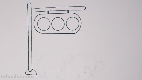 红绿灯下的场景怎么画