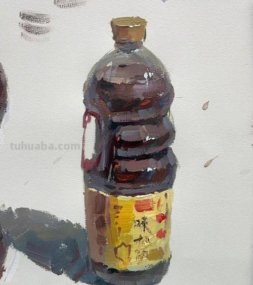 如何画出色彩酱油瓶的立体感 