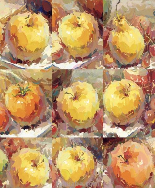 色彩静物苹果的画法及步骤 