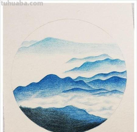 青山怎么画彩铅教程 怎样用彩铅画有山又有水的画？
