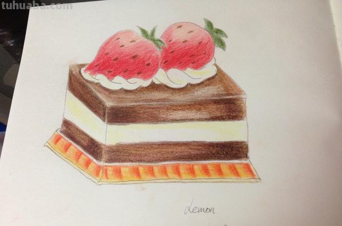 彩铅巧克力饼干怎么画 如何用彩色铅笔画巧克力蛋糕？