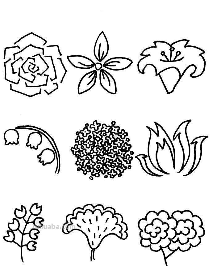 近百种花儿的简笔画~