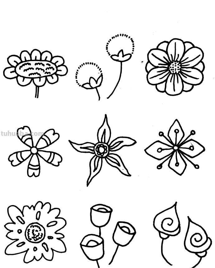 近百种花儿的简笔画~