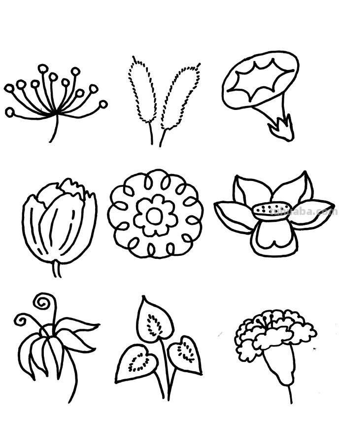 近百种花儿的简笔画~