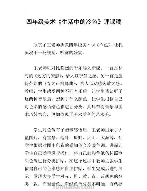 美术课色彩与其魅力评课