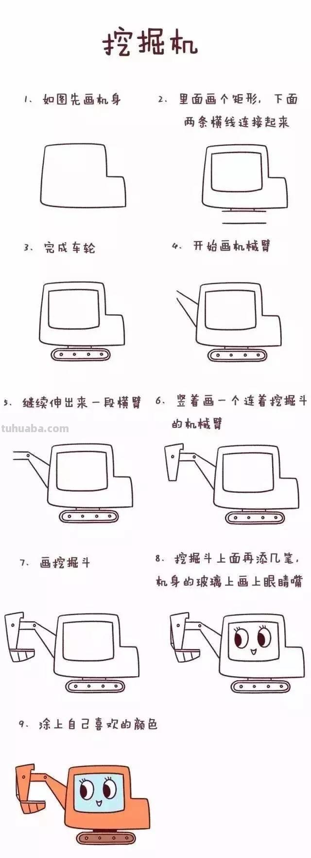 儿童简笔画：各种交通工具的画法