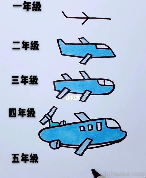 彩色飞机简笔画 彩色飞机图片简笔画