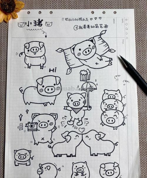 简笔画猪怎么画 10秒画一只猪？