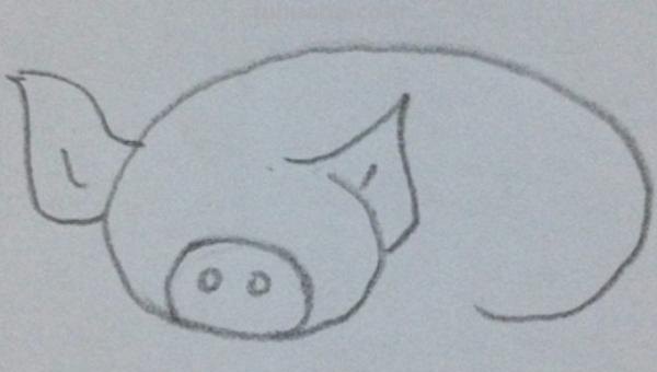 简笔画猪怎么画 10秒画一只猪？