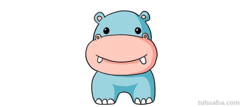 河马怎么画简笔画 画河马要涂什么颜色？