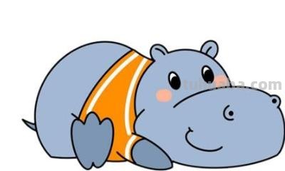 河马怎么画简笔画 画河马要涂什么颜色？
