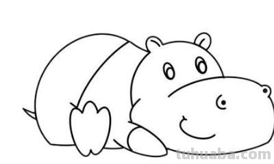 河马怎么画简笔画 画河马要涂什么颜色？