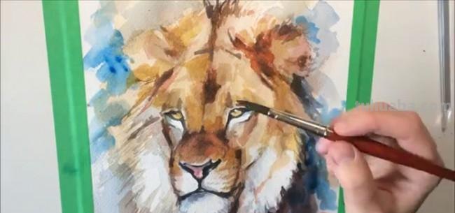 如何画出色彩狮子及色彩狮子头？ 