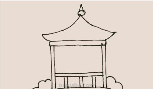 彩铅亭子怎么画简单 初学者彩铅画步骤？