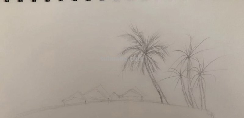 彩铅亭子怎么画简单 初学者彩铅画步骤？