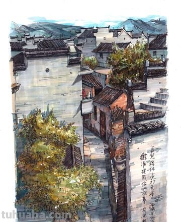 色彩风景速写及色彩风景速写马克笔 
