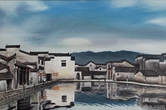 【色彩风景宏村：湖面上的绚丽画卷】 