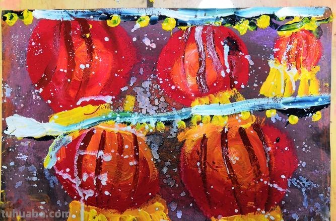 灯笼色彩及灯笼色彩水粉画法 