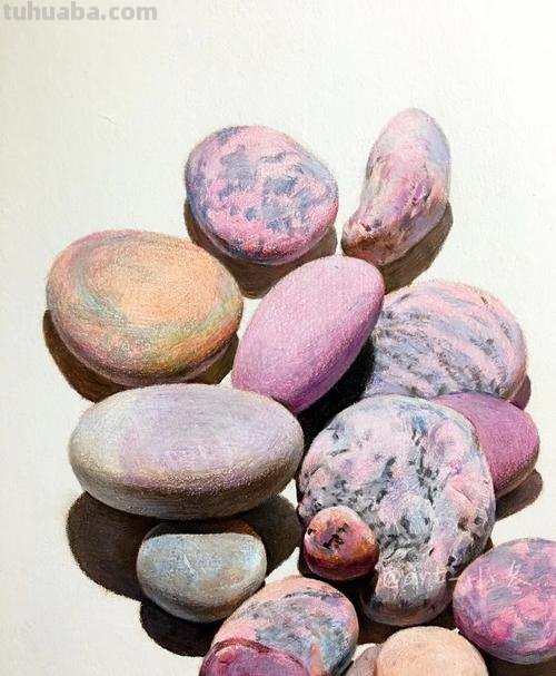 国画彩铅石头怎么画 石头绘画技巧？