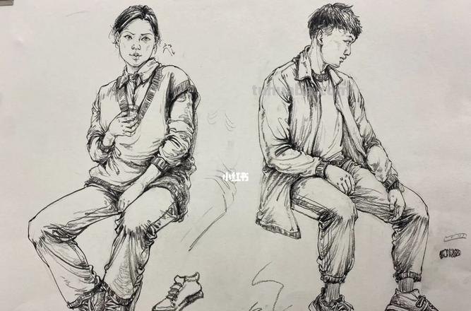 速写侧转身 侧面速写人物的点评？