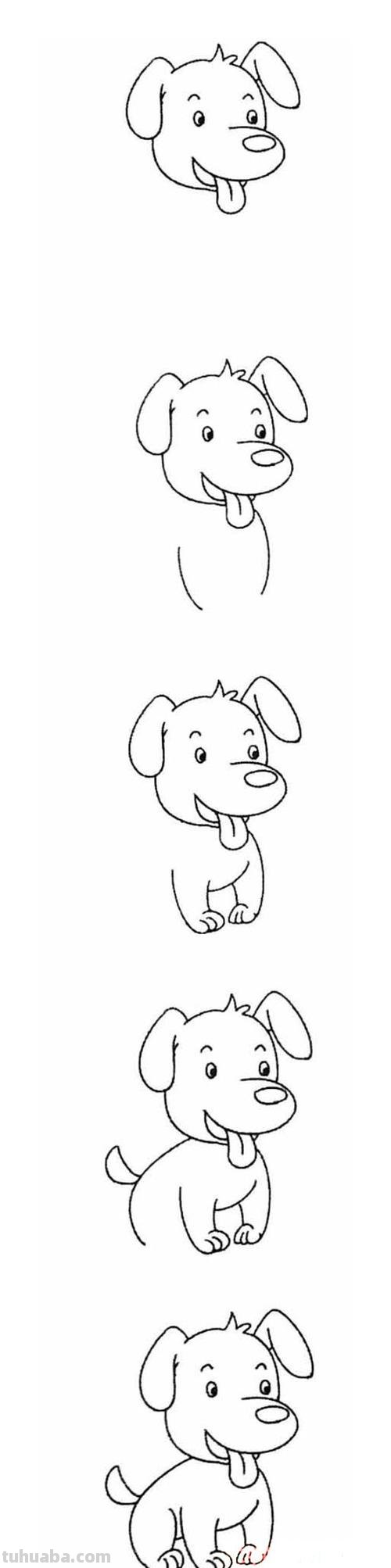 儿童简笔画精选「动物」-小狗狗（Puppy）的绘画步骤