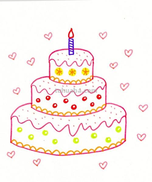 美味的蛋糕简笔画 美味的蛋糕简笔画图片