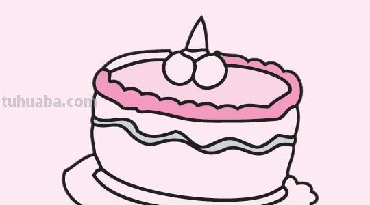 漂亮的蛋糕简笔画 漂亮的蛋糕简笔画彩色 漂亮