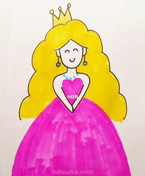 公主简笔画怎么画 简笔画之小公主的画法?