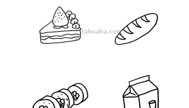 每天学一幅简笔画-卡通食物/甜品简笔画图片大全