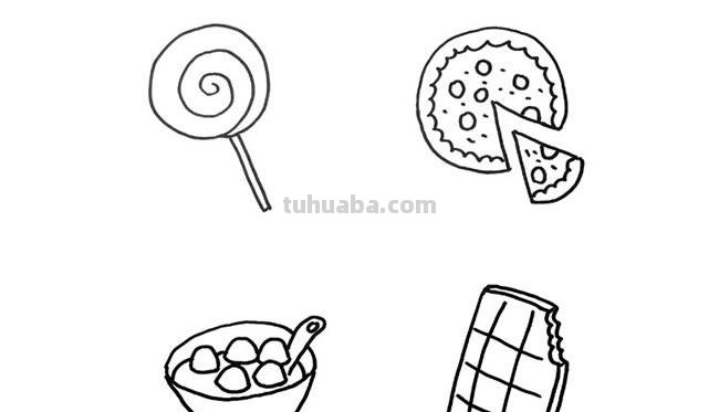 每天学一幅简笔画-卡通食物/甜品简笔画图片大全