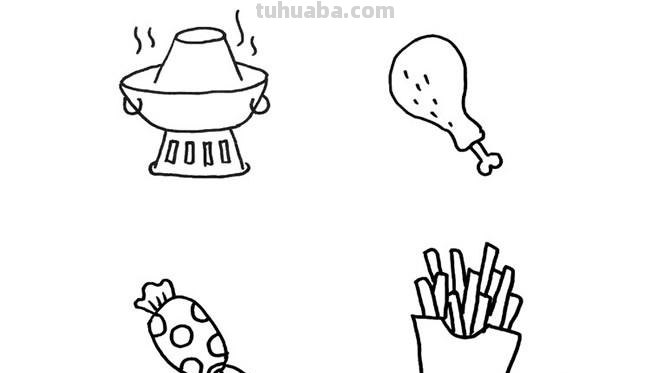 每天学一幅简笔画-卡通食物/甜品简笔画图片大全