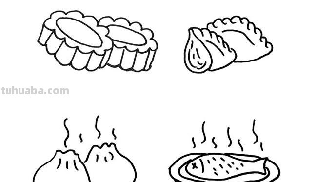 每天学一幅简笔画-卡通食物/甜品简笔画图片大全