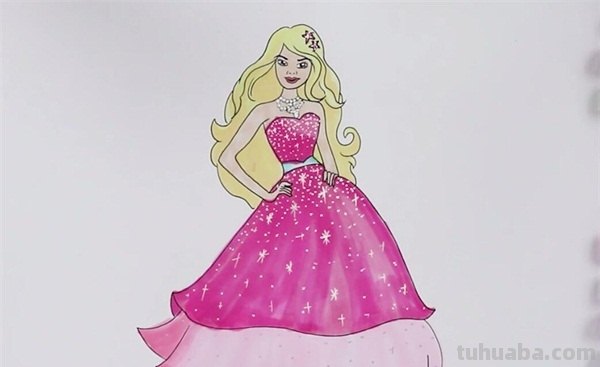 芭比怎么画简笔画 十二星座公主素描简单