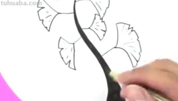 局部银杏速写 三年级画银杏树简单好看？