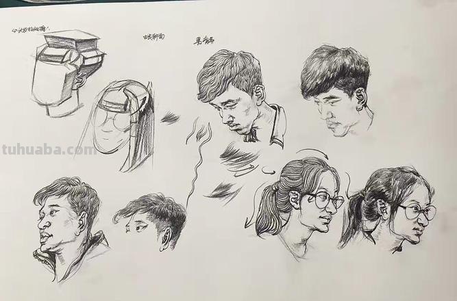 创意速写大头 速写，人头，简单，步骤？