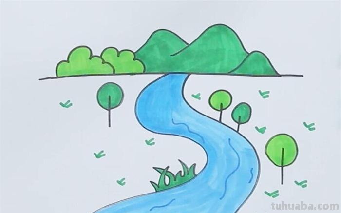 河怎么画简笔画 简笔画小溪的画法？