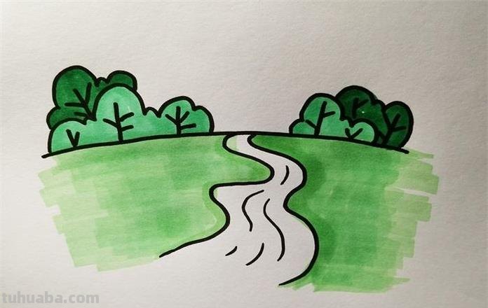 河怎么画简笔画 简笔画小溪的画法？
