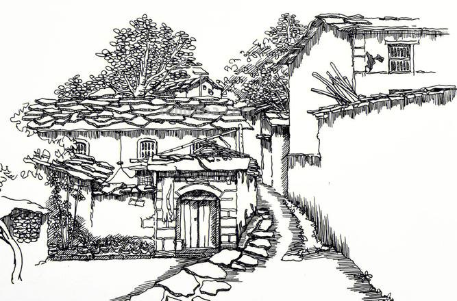 素描教程干货｜工整的风景钢笔速写