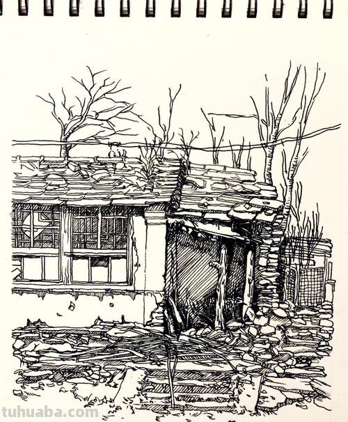 素描教程干货｜工整的风景钢笔速写