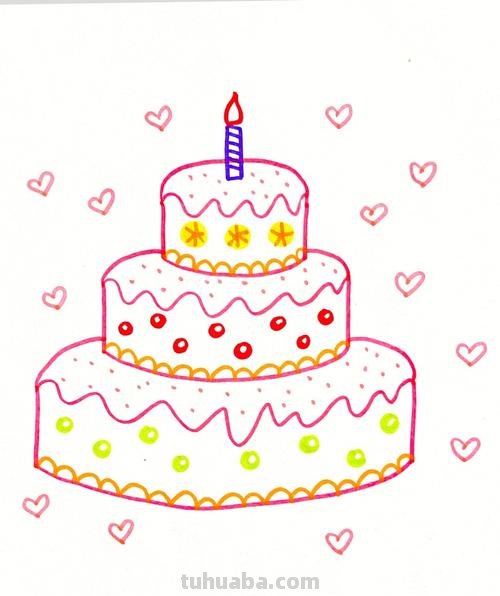 蛋糕简笔画的画法 蛋糕简笔画的画法图片