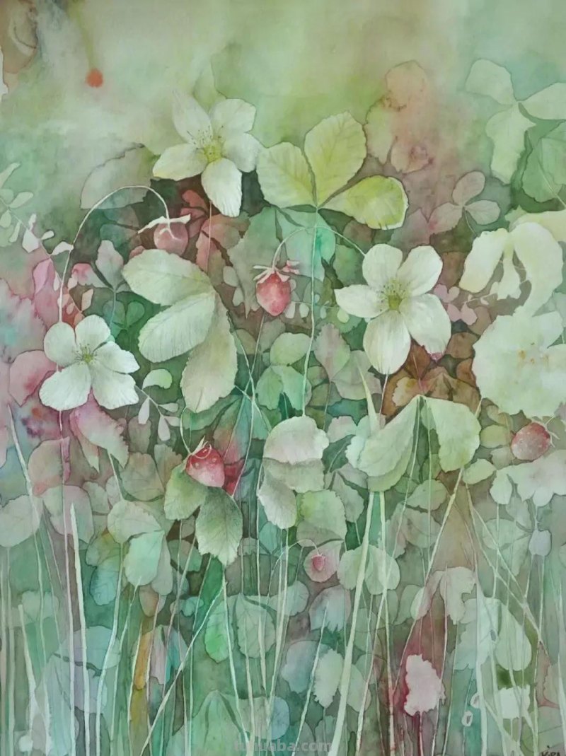 风和日丽的风景水彩画 - 日本画家关田春崎作品欣赏