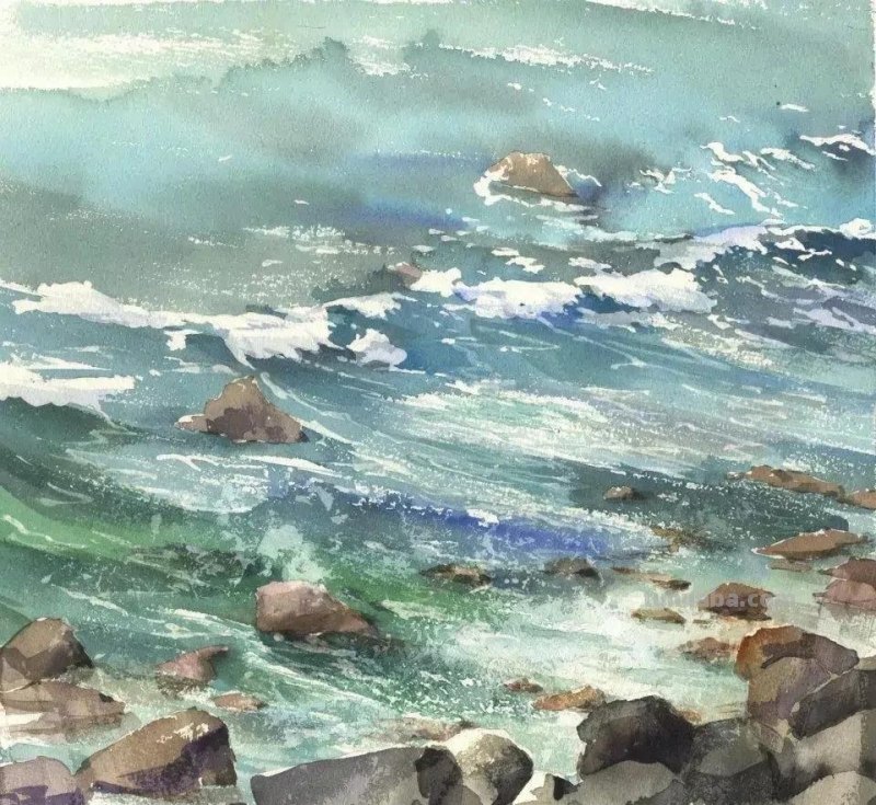 风和日丽的风景水彩画 - 日本画家关田春崎作品欣赏