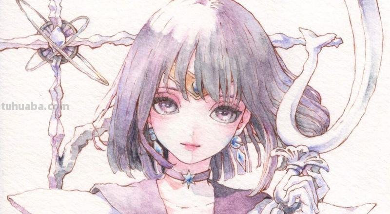 画师大佬绘制水彩版的美少女战士，土萌萤看起来好帅气