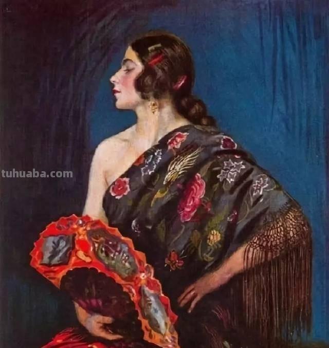 西班牙女郎｜英国画家乔治·欧文·韦恩·阿坡利人物水彩画选集