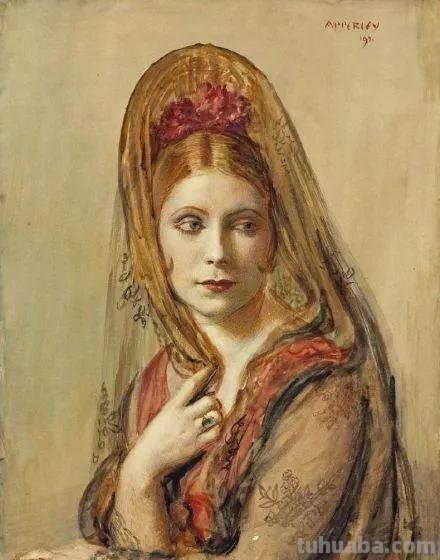 西班牙女郎｜英国画家乔治·欧文·韦恩·阿坡利人物水彩画选集