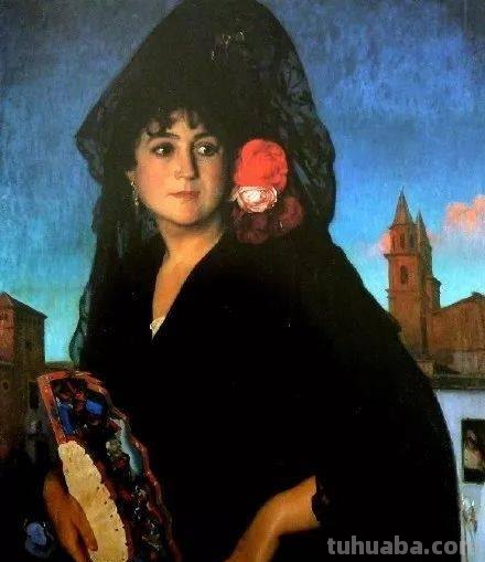 西班牙女郎｜英国画家乔治·欧文·韦恩·阿坡利人物水彩画选集