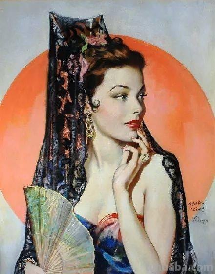 西班牙女郎｜英国画家乔治·欧文·韦恩·阿坡利人物水彩画选集