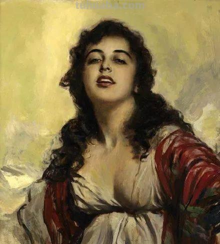 西班牙女郎｜英国画家乔治·欧文·韦恩·阿坡利人物水彩画选集