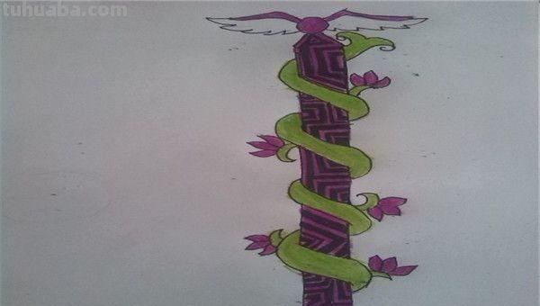 藤条怎么画简笔画 如何画向上爬的藤蔓？