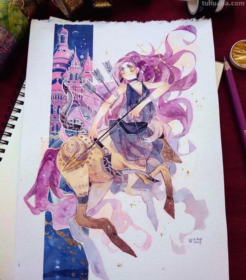 温暖又可爱的水彩动漫风插画欣赏